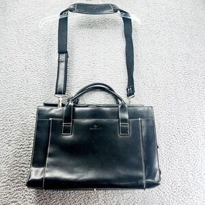 Samsonite Hard Leather Black‎ Tote Computer Compartmental Shoulder Bag
